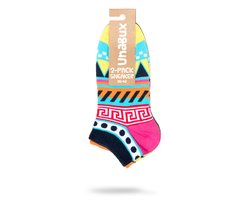 Unabux sneaker low-cut-socks double pack PERU, sneaker low-cut-socks with Inka design multicolors