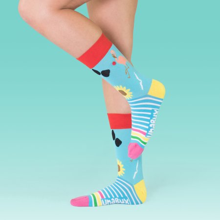 Unabux Socke - MY LOVE, dunkelblau mit roten Herzen