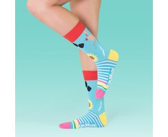 Unabux sock - MY LOVE, dark blue with red hearts