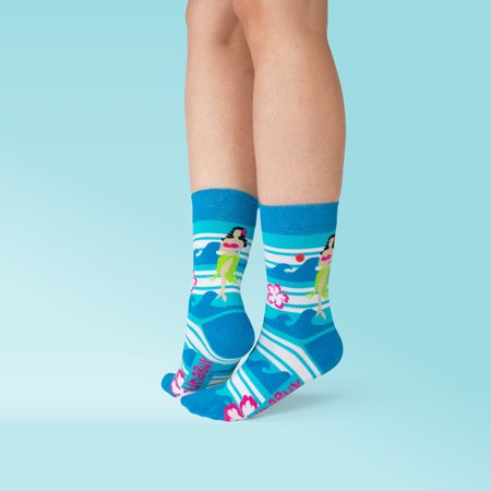 Unabux sock - MY LOVE, dark blue with red hearts