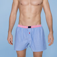 Unabux Boxershorts BRUCE, Boxer Shorts in blau weissem...