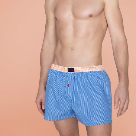 Unabux Boxershorts SPRING, blau weiss kariertes Design...