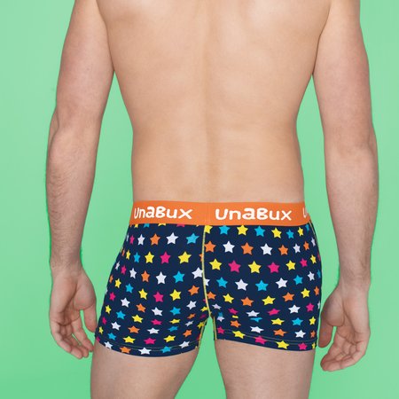 Unabux Retroshorts Napoleon, colorful stars on dark blue...