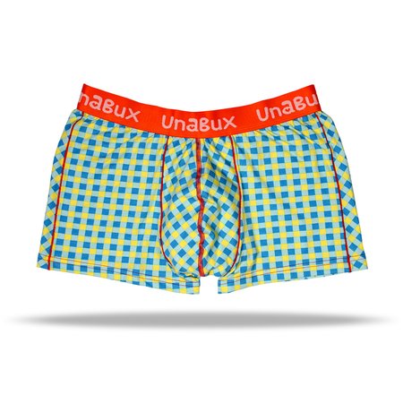 Unabux Briefs Twain, yellow blue checkered with orange seam